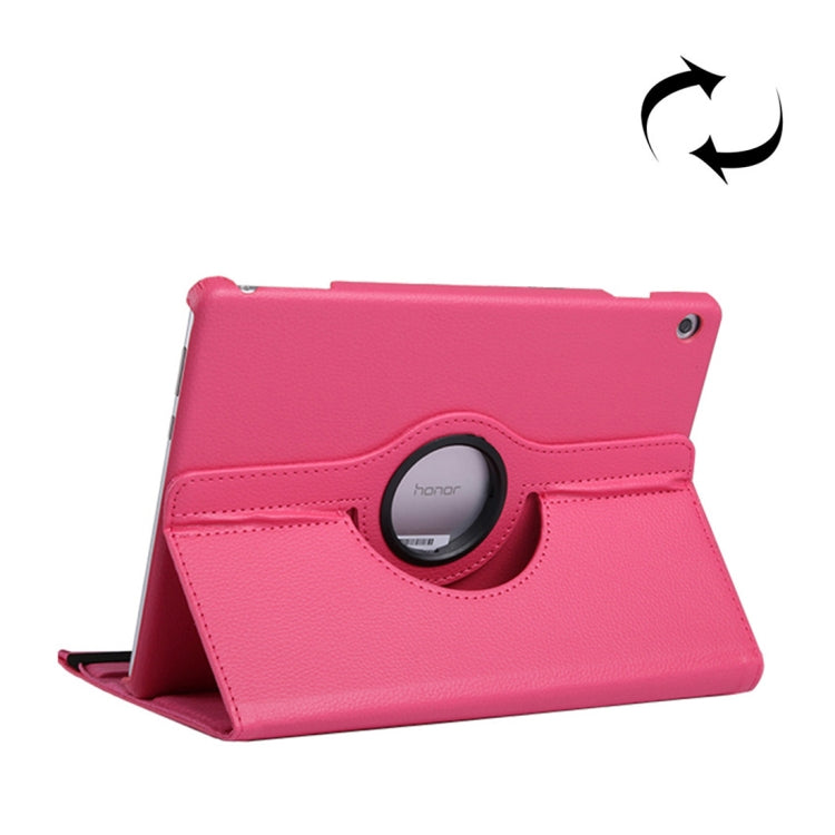 Custodia in pelle con rotazione orizzontale a 360 gradi con texture Litchi per Huawei MediaPad T5 10.1, con supporto, For MediaPad T5 10.1