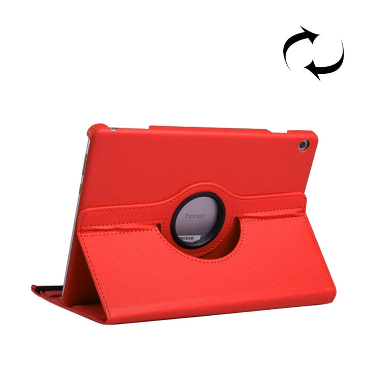 Custodia in pelle con rotazione orizzontale a 360 gradi con texture Litchi per Huawei MediaPad T5 10.1, con supporto, For MediaPad T5 10.1