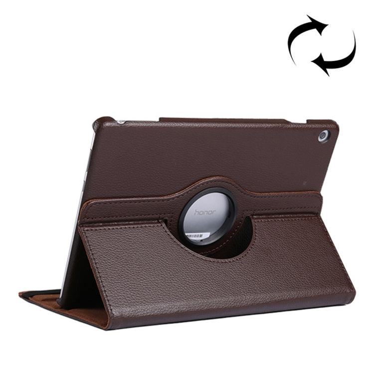 Custodia in pelle con rotazione orizzontale a 360 gradi con texture Litchi per Huawei MediaPad T5 10.1, con supporto, For MediaPad T5 10.1