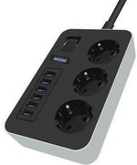 Multipresa con interruttore 3xSchuko 6xUSB 3.1A 3000W Q-PC6