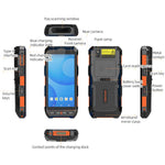 Terminale dati industriale portatile IP65 da 5,5 pollici con Android 10 e scanner di codici a barre, stile: RFID UHF + NFC HF, RFID UHF + NFC HF