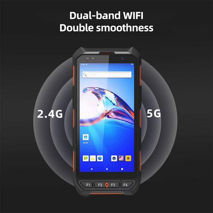 Terminale dati industriale portatile IP65 da 5,5 pollici con Android 10 e scanner di codici a barre, stile: RFID UHF + NFC HF, RFID UHF + NFC HF