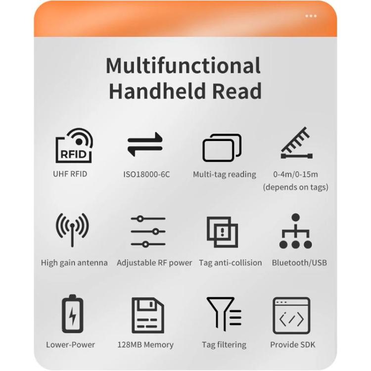 Lettore Bluetooth RFID UHF portatile con chip E710
