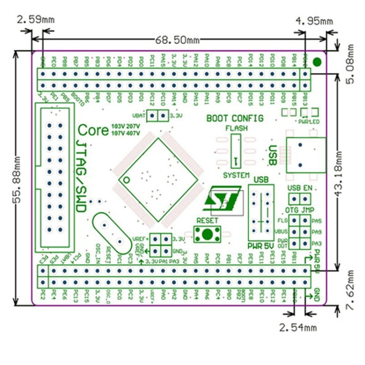 Scheda di sviluppo Waveshare Core103V con STM32F103VET6 - immagine 6