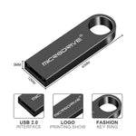 Disco USB 2.0 MicroDrive 8GB in metallo impermeabile oro