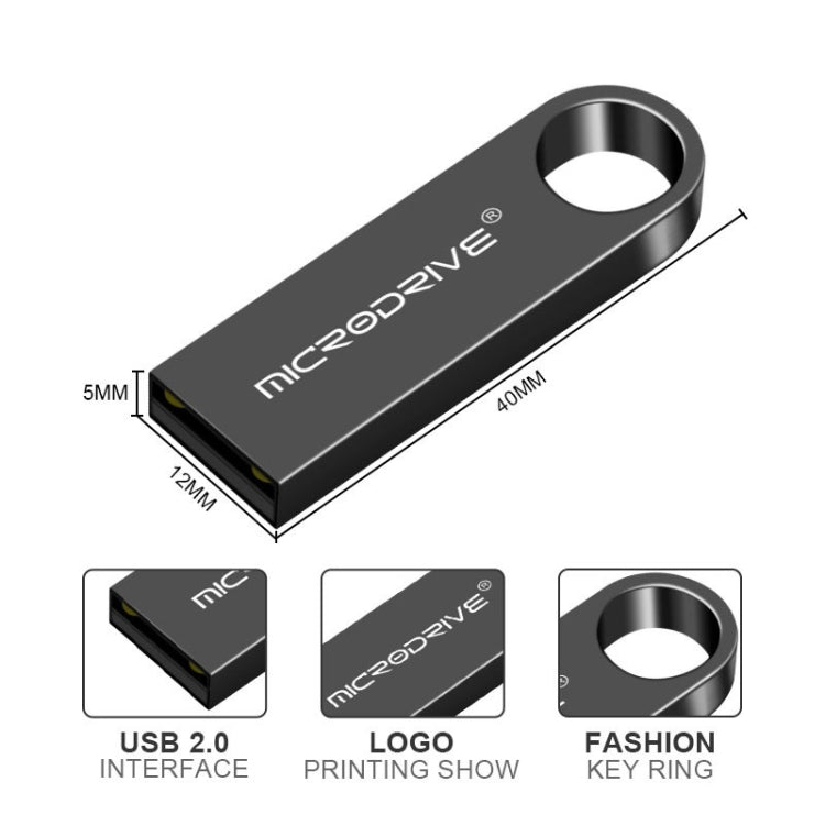 Disco USB 2.0 MicroDrive 8GB in metallo impermeabile oro