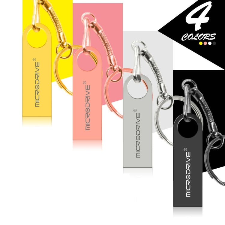 Disco USB 2.0 MicroDrive 8GB in metallo impermeabile oro
