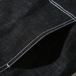 Giacca denim uomo casual con cappuccio nero