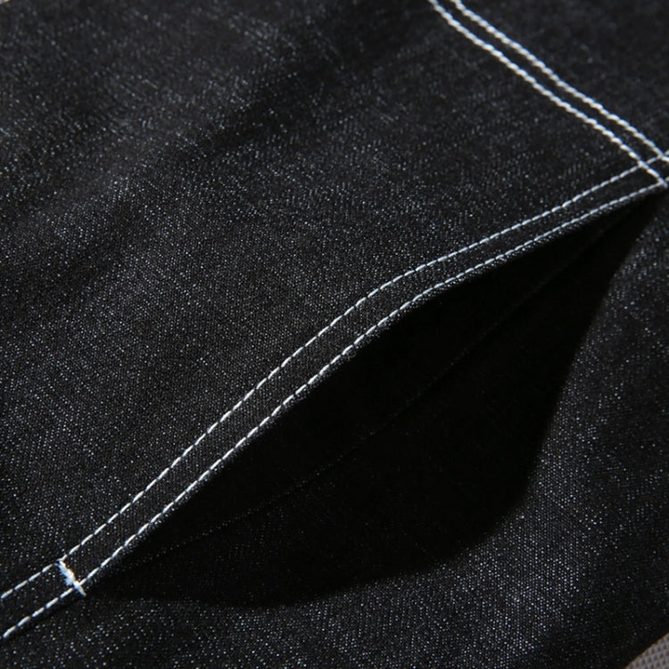 Giacca denim uomo casual con cappuccio nero
