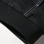 Giacca denim uomo casual con cappuccio nero