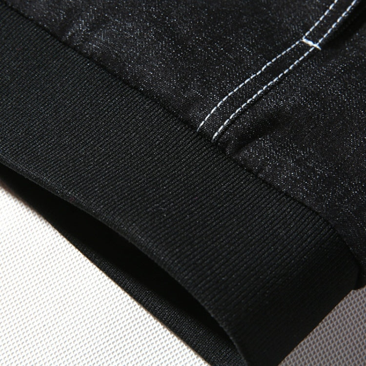 Giacca denim uomo casual con cappuccio nero