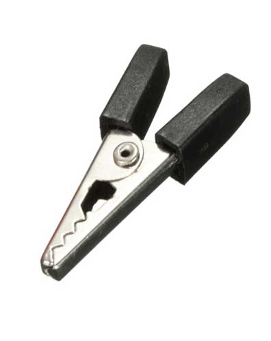 Pinza a coccodrillo nera 48 mm apertura 13 mm