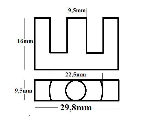 Nucleo trasformatore in ferrite ER
