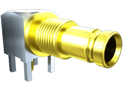 Connettore 1,0/2,3 75 ohm femmina foro passante PCB