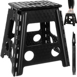 Sgabello pieghevole 39cm nero/bianco in plastica