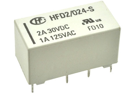 Relè elettromagnetico DPDT 24V HFD2/024-S-L1 per PCB