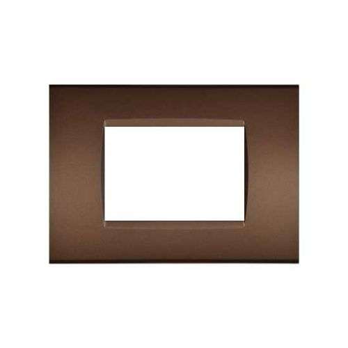 Placca in tecnopolimero 3 posti color bronzo compatibile Living International