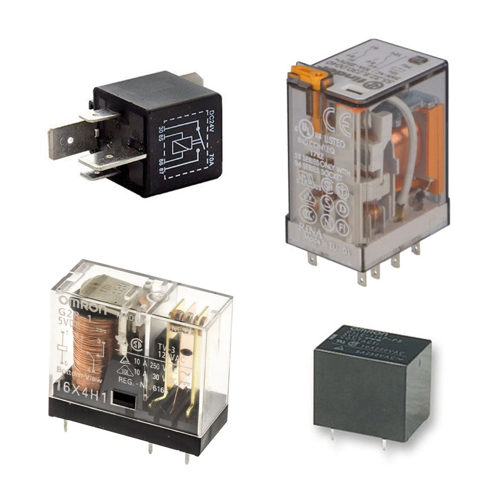 Kit da 10 relè elettrici con modelli e tensioni assortiti