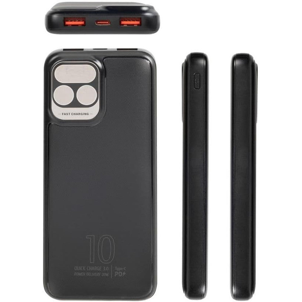 Power Bank 15000mAh 66W con display LED e 4 cavi integrati nero 8055033118903 MOB270