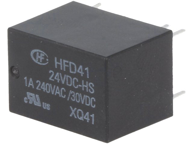 Relè elettromagnetico SPDT HFD41A 24V DC per montaggio PCB