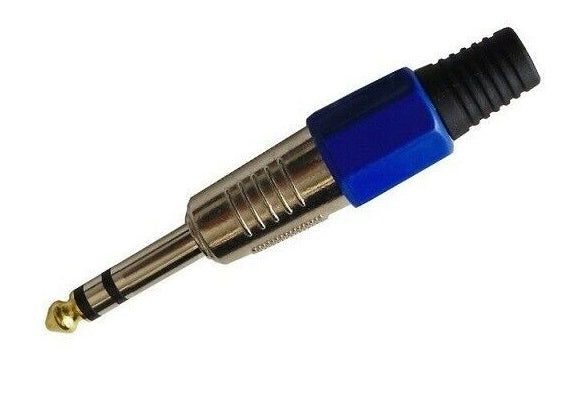 Connettore audio stereo jack 6.35mm in ottone nichelato