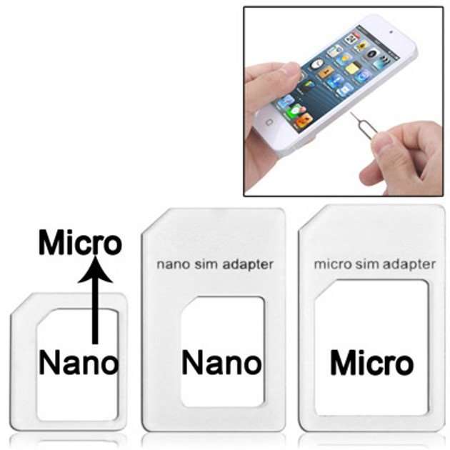 Adattatore Nano SIM Micro SIM Standard bianco