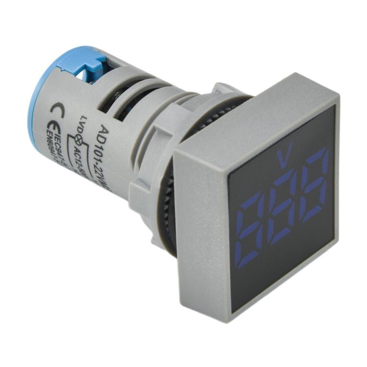 Voltmetro digitale quadrato da pannello blu AC20-500V