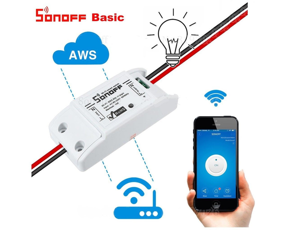 Interruttore smart WiFi Sonoff con controllo remoto e timer - immagine 4