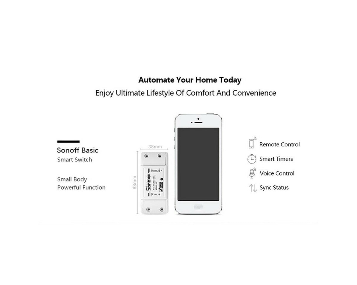 Interruttore smart WiFi Sonoff con controllo remoto e timer - immagine 2