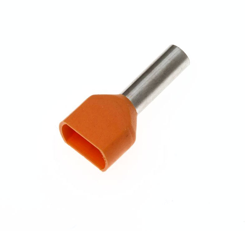 Puntale boccola doppia a crimpare TE4012 arancione conf. 100 pezzi