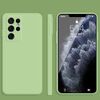 Per Samsung Galaxy S21 Ultra 5G colore solido Imitazione liquido Silicone Silicone Dritto Custodia rigida Custodia rigida Custodia Protettiva (Matcha Green)