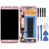 Schermo LCD originale e digitalizzatore Assemblaggio completo con telaio e scheda porta di ricarica e pulsante volume e pulsante di accensione per Galaxy S7 Edge / G935F (rosa)