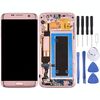 Schermo LCD originale e digitalizzatore Assemblaggio completo con telaio e scheda porta di ricarica e pulsante volume e pulsante di accensione per Galaxy S7 Edge / G935A (rosa)