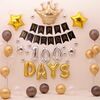 Black Gold Birthday Party Balloon Pull Flag Set (Cento giorni Corona Pacchetto 1)