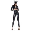 Costume di Halloween in pelle verniciata Cat Girl Neutro Sexy Abbigliamento da motociclista Performance sul palco Abbigliamento Cosplay, Taglia: M, Busto: 80-85 cm, Giro vita: 66-72 cm, Vestiti lunghi: 138 cm