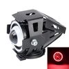 U7 10W 1000LM CREE LED Life Lampada frontale impermeabile con luce Angel Eyes per moto / SUV, DC 12V (luce rossa)