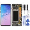 Schermo LCD Super AMOLED originale con cornice per Galaxy S10 4G Digitizer Assemblaggio completo (nero)