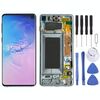 Schermo LCD Super AMOLED originale per Galaxy S10 4G Digitizer Assemblaggio completo con cornice (blu)