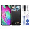 Schermo LCD originale con cornice per Galaxy A50 SM-A505F con digitalizzatore assemblaggio completo (nero)