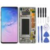 Schermo LCD Super AMOLED originale per Galaxy S10 4G Digitizer Assemblaggio completo con cornice (bianco)