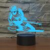 Lampada da tavolo con luce a LED colorata a forma di sci 3D, versione con telecomando Crack