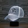 Lampada da tavolo con luce di visione a LED colorata a forma di berretto da baseball 3D, versione con telecomando a 16 colori