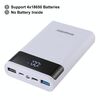 HAWEEL DIY 4x 18650 Batteria (non inclusa) 12000mAh Caricatore QC a due vie Power Bank Shell Box con 2x uscita USB e display, supporto QC 2.0 / QC 3.0 / FCP / SFCP / AFC / MTK / BC 1.2 / PD (bianco)