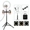 PULUZ 11,8 pollici 30 cm luce + 1,65 m treppiede + doppia staffa telefono superficie curva USB 3 modalità dimmerabile doppia temperatura colore LED anello vlogging luce video kit trasmissione live con morsetto telefono (nero)