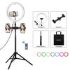 PULUZ 11.8 pollici 30 cm RGBW Light + 1.65M Mount + Dual Bracket Telefono Superficie curva RGBW Dimmable LED Ring Selfie Vlogging Light Light Kit di trasmissione in diretta con scarpa fredda Adattatore per treppiedi e telecomando (nero)