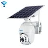 ESCAM QF280 HD 1080P IP66 impermeabile WiFi pannello solare PT telecamera IP senza batteria, supporto visione notturna / rilevamento movimento / scheda TF / audio bidirezionale (bianco)