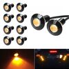 10 PCS 23mm 1.5W DC9-80V Motorcycle Eagle Eye Light Lente singola (luce gialla)