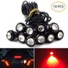 10 PCS 18mm 1.5W DC9-80V Motorcycle Eagle Eye Light Doppia lente (luce rossa)