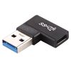 Tipo-C / USB-C femmina a USB 3.0 maschio adattatore in lega di alluminio con testa a gomito a 90 gradi (nero)