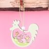 5 confezioni di oggetti decorativi per ciondoli in legno di Pasqua con atmosfera festiva (pollo cavo verde)